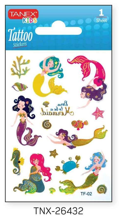7,5x10,5mm Deniz Kızı Mini Tatoo Etiket TNX-26432