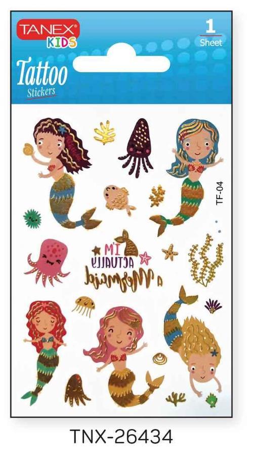 7,5x10,5mm Deniz Kızı Mini Tatoo Etiket TNX-26434