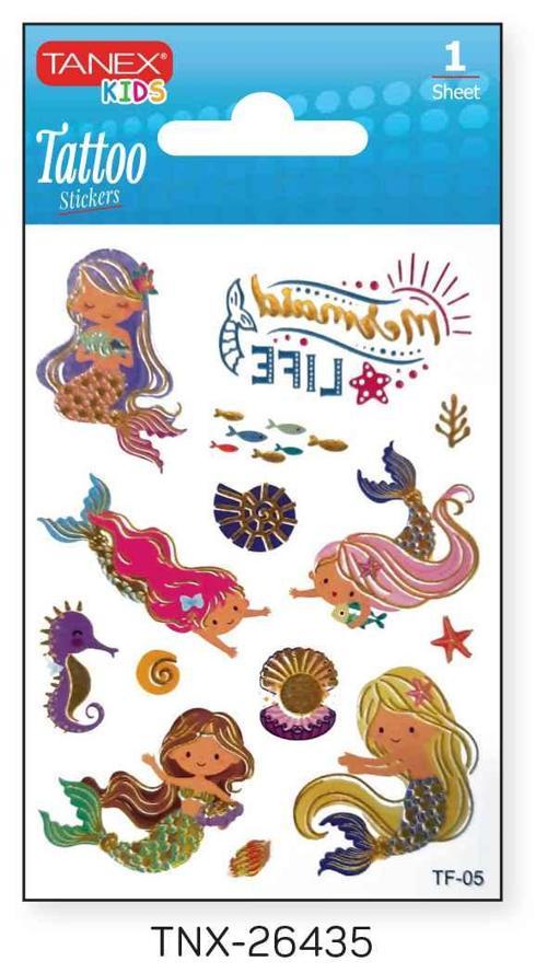7,5x10,5mm Deniz Kızı Mini Tatoo Etiket TNX-26435