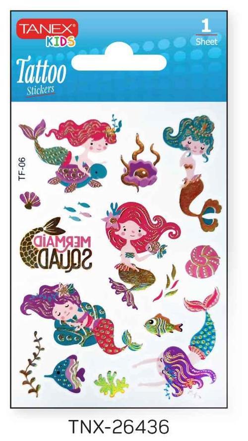7,5x10,5mm Deniz Kızı Mini Tatoo Etiket TNX-26436