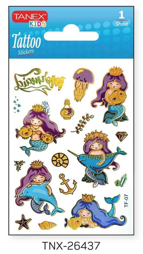 7,5x10,5mm Deniz Kızı Mini Tatoo Etiket TNX-26437