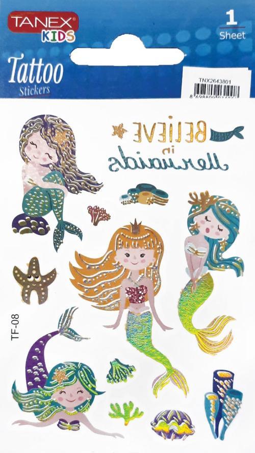 7,5x10,5mm Deniz Kızı Mini Tatoo Etiket TNX-26438