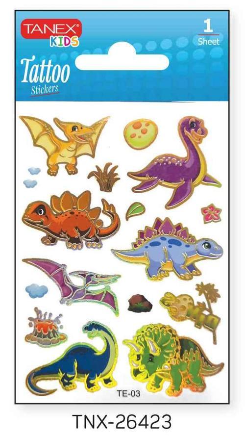 7,5x10,5mm Dinazor Mini Tatoo Etiket TNX-26423