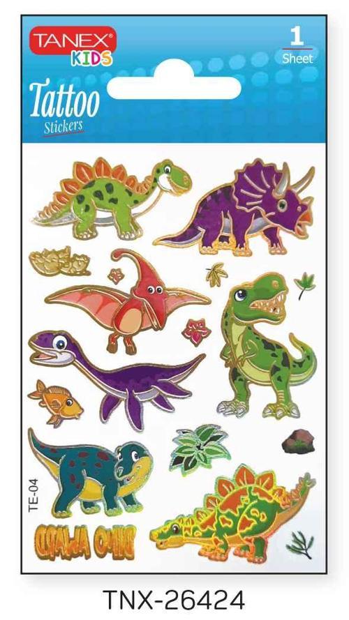 7,5x10,5mm Dinazor Mini Tatoo Etiket TNX-26424