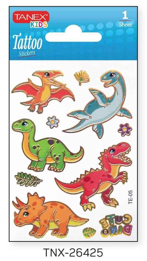 7,5x10,5mm Dinazor Mini Tatoo Etiket TNX-26425