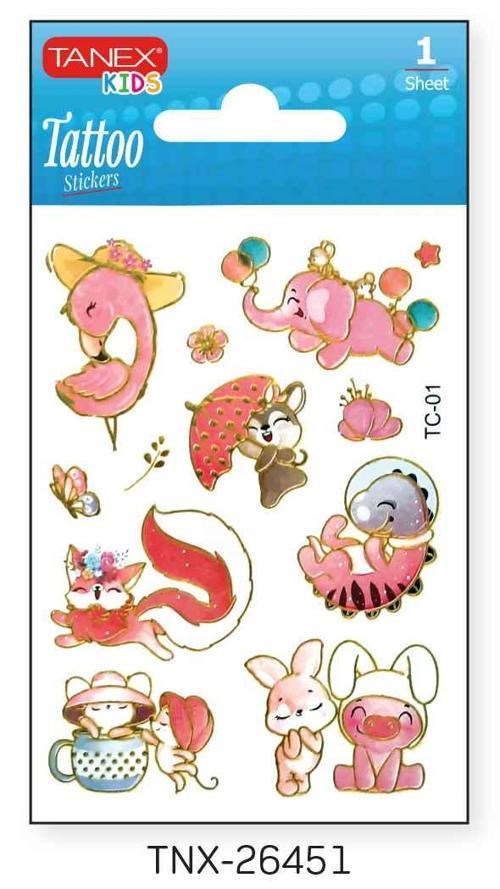 7,5x10,5mm Neşeli Mini Tatoo Etiket TNX-26451