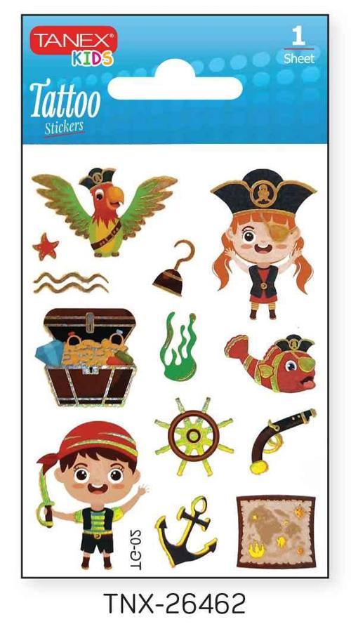 7,5x10,5mm Sevimli Korsan Mini Tatoo TNX-26462