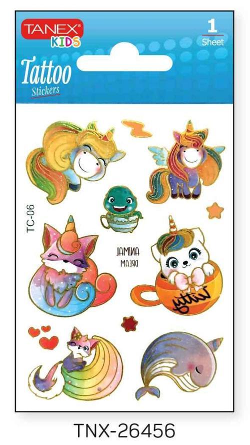 7,5x10,5mm Neşeli Mini Tatoo Etiket TNX-26456