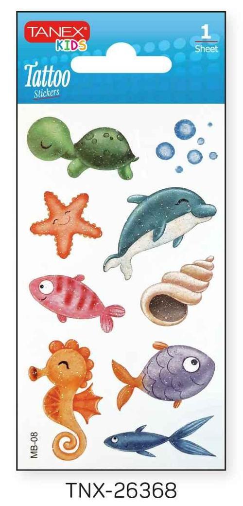 7x12mm Deniz Hayvanları Tatoo TNX-26368