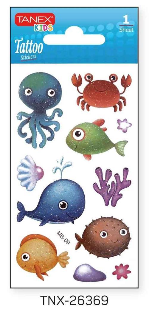 7x12mm Deniz Hayvanları Tatoo TNX-26369