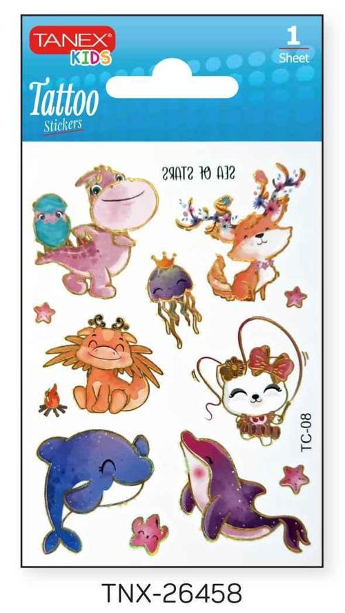 7,5x10,5mm Neşeli Mini Tatoo Etiket TNX-26458