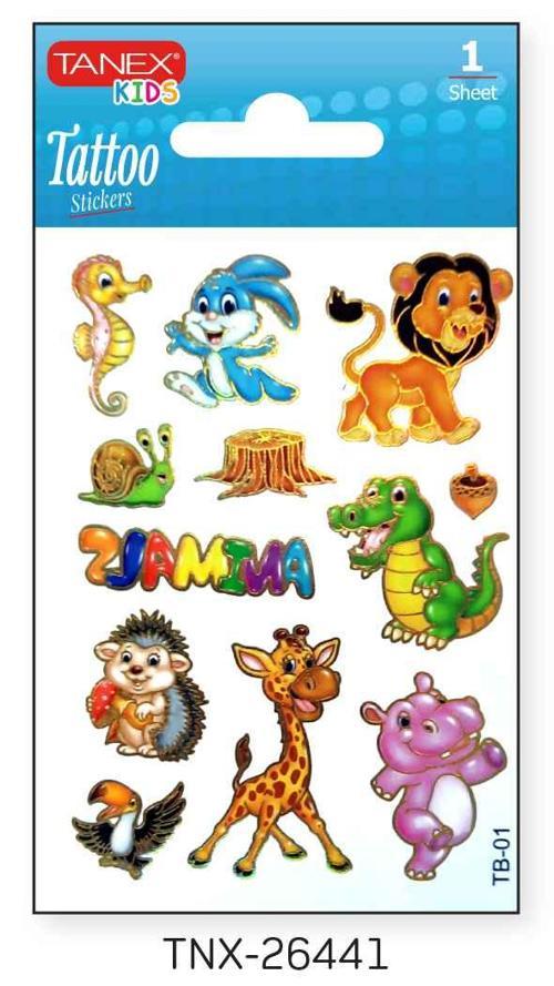 7,5x10,5mm Safari Mini Tatoo Etiket TNX-26441