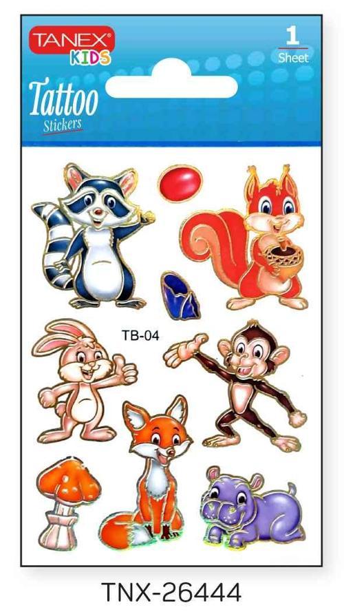 7,5x10,5mm Safari Mini Tatoo Etiket TNX-26444