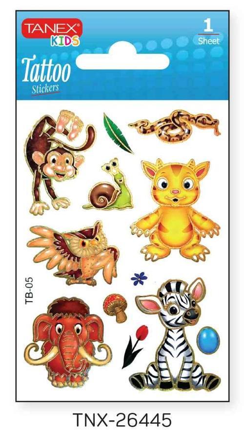 7,5x10,5mm Safari Mini Tatoo Etiket TNX-26445