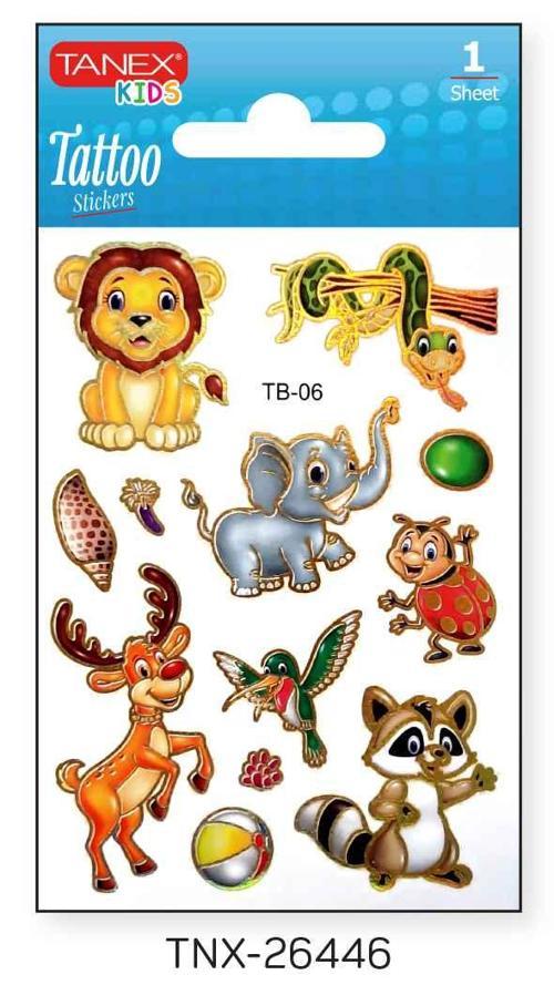 7,5x10,5mm Safari Mini Tatoo Etiket TNX-26446