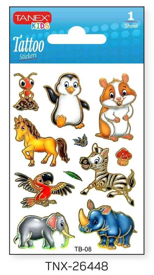 7,5x10,5mm Safari Mini Tatoo Etiket TNX-26448