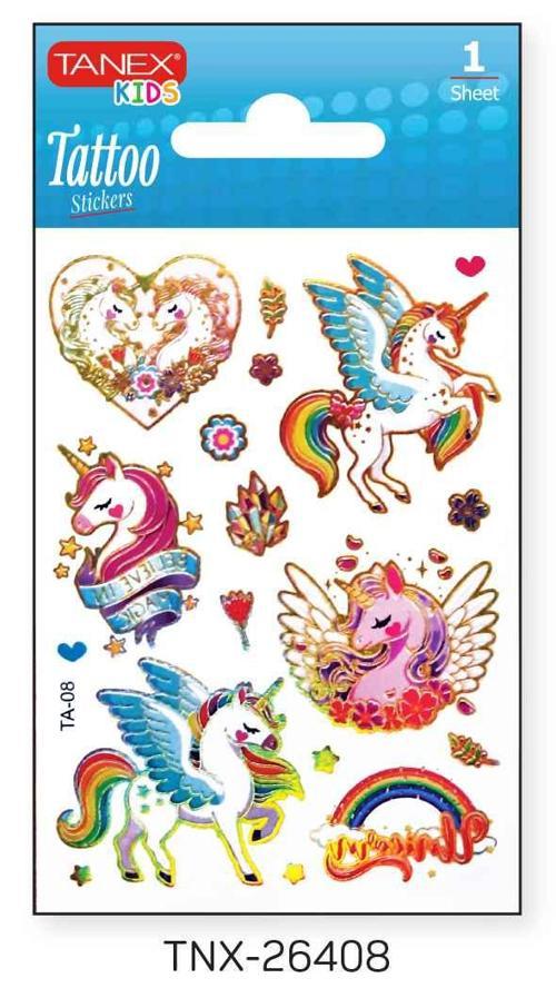 7,5x10,5mm Unicorn Mini Tatoo Etiket TNX-26408