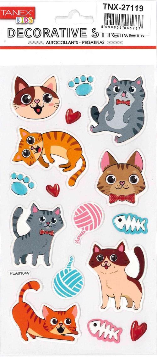 Puffy Oyuncu Kedi Etiket Serisi TNX-27119