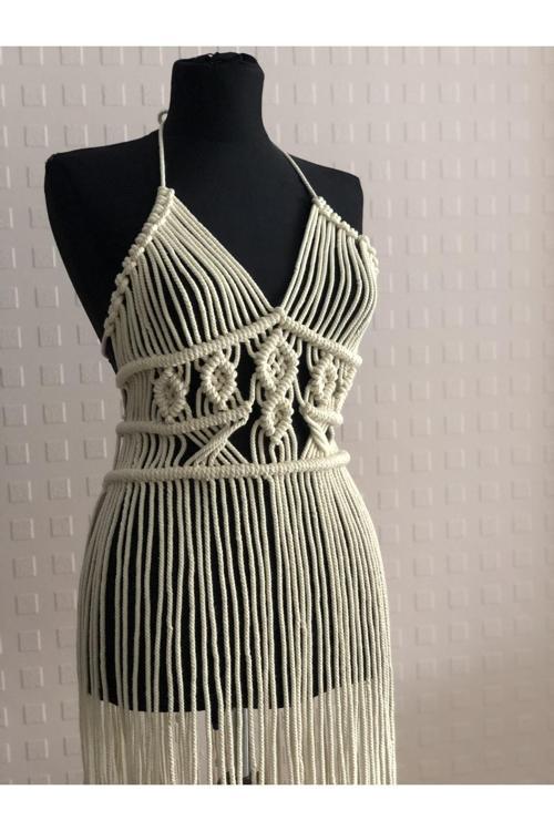 Makrome Plaj Elbisesi Pareo