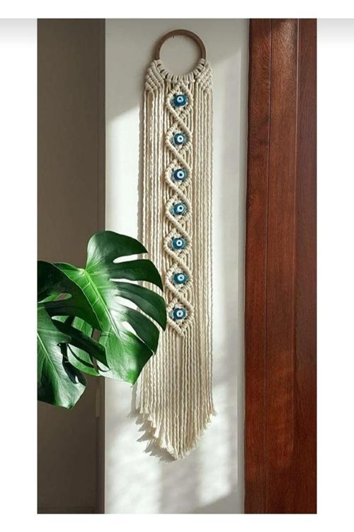 Nazar Boncuklu Makrome Duvar Süsü
