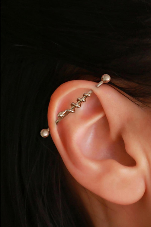 14 Ayar Altın Yılanlı Helix Tragus