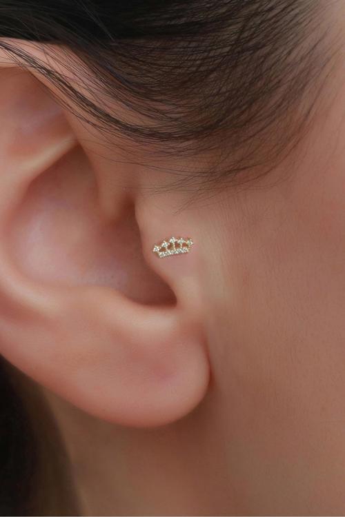 14 Ayar Altın Taç Tragus