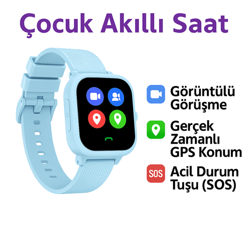 Sim Kartlı GPS'Lİ Kameralı Görüntülü Görüşmeli Çocuk Güvenliği İçin Akıllı Saat