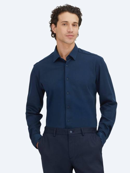 Lacivert Düz Regular Fit Dokuma Casual %100 Pamuk Gömlek