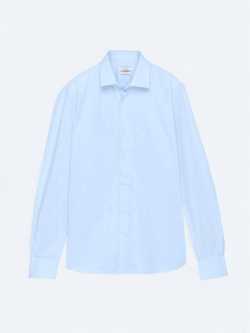 Koyu Mavi Regular Fit Dokuma Klasik Pamuk Karışımlı Gömlek