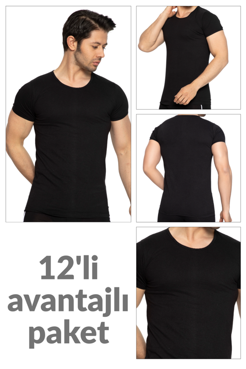 12 li Paket %100 Pamuk O Yaka Erkek Süprem Fanila 314