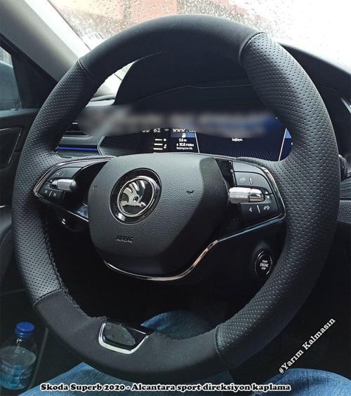 Skoda Superb 2020-2024 Araca Özel Dikmeli Direksiyon Kılıfı