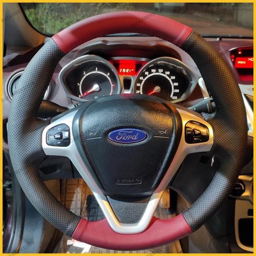 Ford Fiesta Titanyum Kasa Araca Özel Direksiyon Kılıfı (Vişne Çürüğü Noktalı)