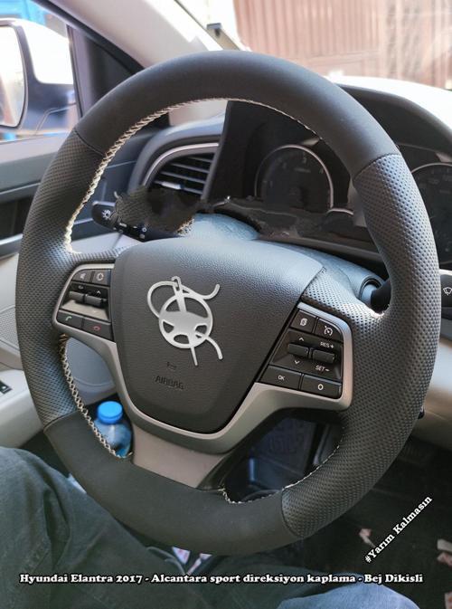 Hyundai Elantra 2016-2019 Araca Deri Direksiyon Kılıfı