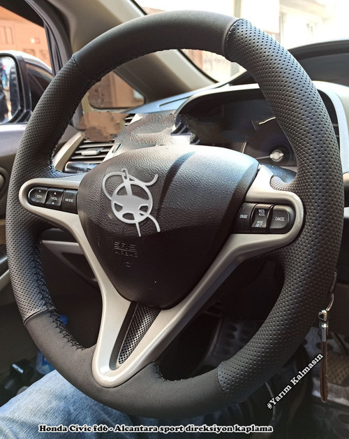 Honda Civic FD6 Araca Özel Direksiyon Kılıfı (Noktalı Nubuk)