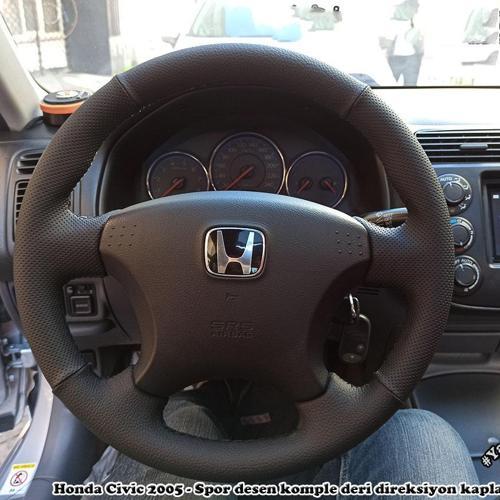 Honda Vtec 2 Araca Özel Direksiyon Kılıfı Direksiyon Uyumlu (Noktalı Düz Siyah)
