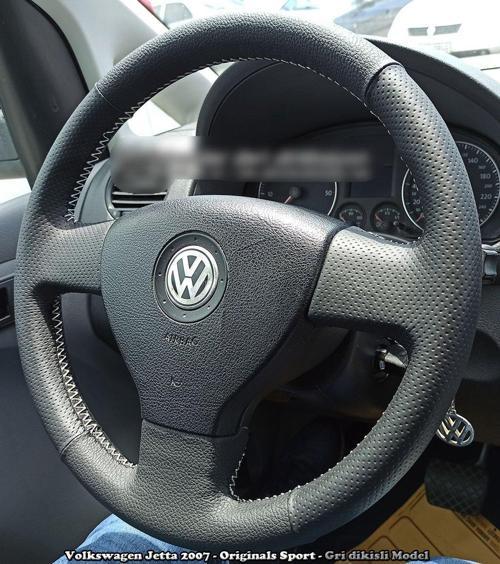 Volkswagen Caddy 2007-2010 Araca Özel Dikmeli Direksiyon Kılıfı