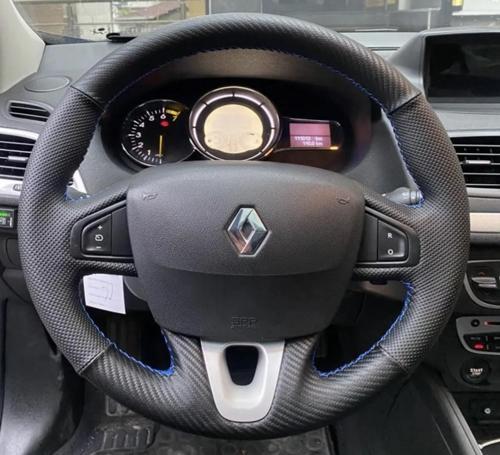 Renault Fluence Megane 3 Scenic Direksiyon Kılıfı Araca Özel (Karbon Nokta)