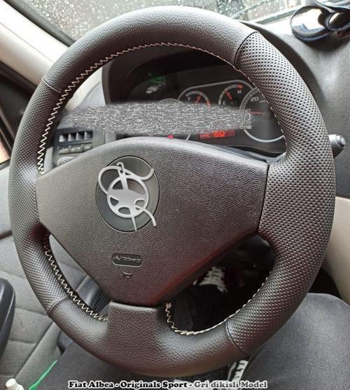 Fiat Albea Araca Özel Deri Direksiyon Kılıfı (Noktalı Düz)