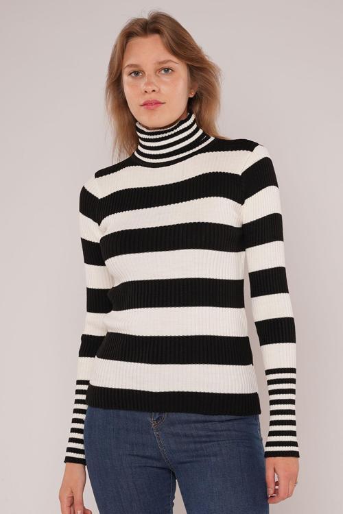 Gabria Boğazlı Çizgili Kazak