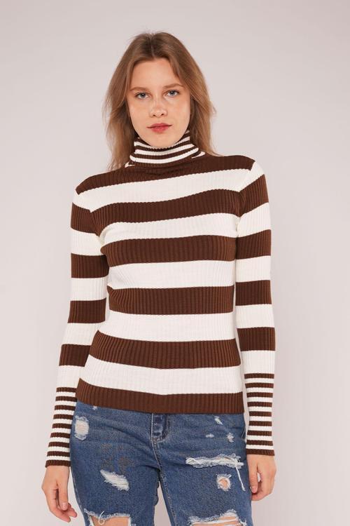 Gabria Boğazlı Çizgili Kazak