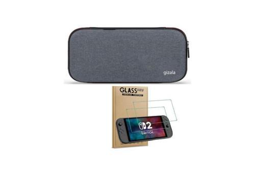 Switch 2 Slim Taşıma Çantası + Switch 2 Temperli Cam Ekran Koruyucu 2li Bundle Paket