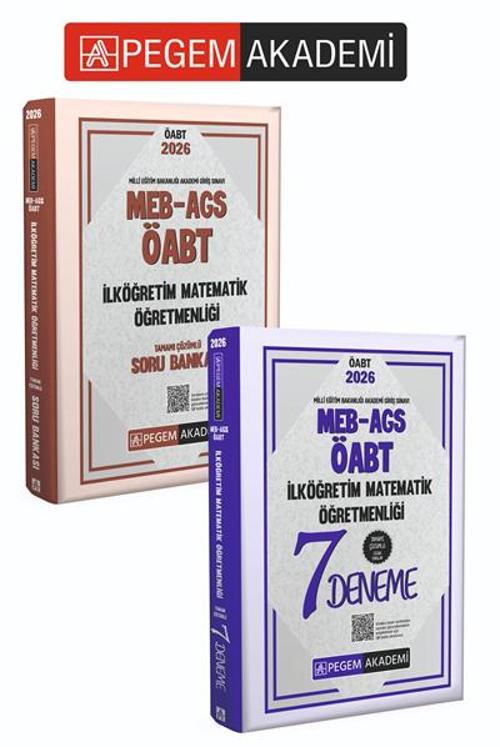 PEGEM AKADEMİ 2026 MEB AGS ÖABT İlköğretim Matematik Öğretmenliği Tamamı Çözümlü Soru Bankası + 2026