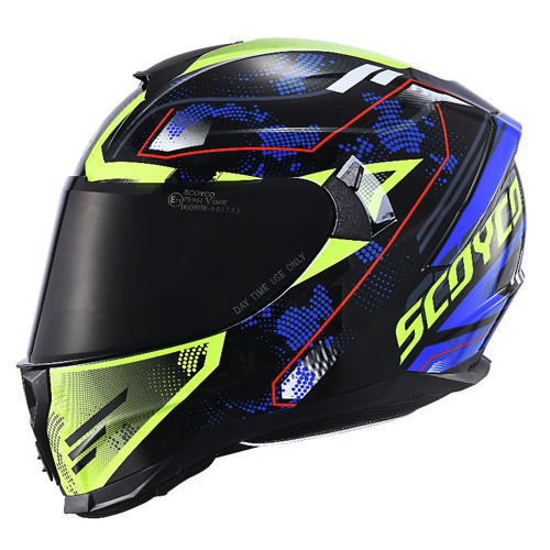 Motosiklet Double ve Güneş Vizörlü Full Face Kask Ce Motor Kaskı Galaxy
