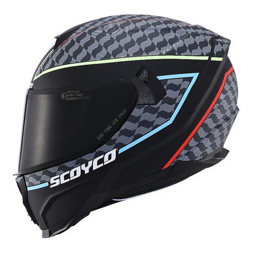 Motosiklet Double ve Güneş Vizörlü Full Face Kask Ce Motor Kaskı Lightning