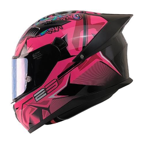Motosiklet Kadın Kaskı Ece 22.R06 Double Vizörlü Full Face Motor Kask Beast Pink