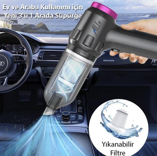 Turbo emiş 14000 pa güçlü vakum araç süpürgesi portatif ev araba kullanımı için süpürge
