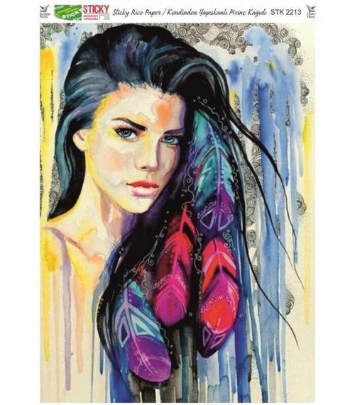 Sticky Kendinden Yapışkanlı Pirinç Dekopaj Kağıdı 29x42 cm. 2213