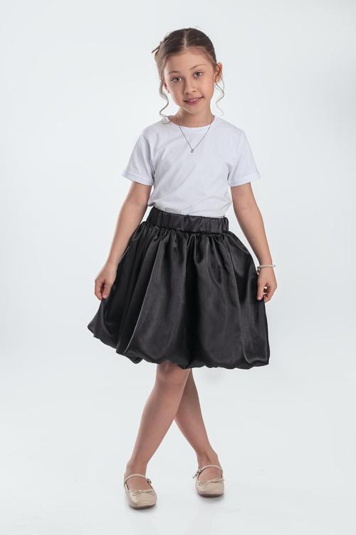 Saten Balon Kız Çocuk Etek M00729 SİYAH