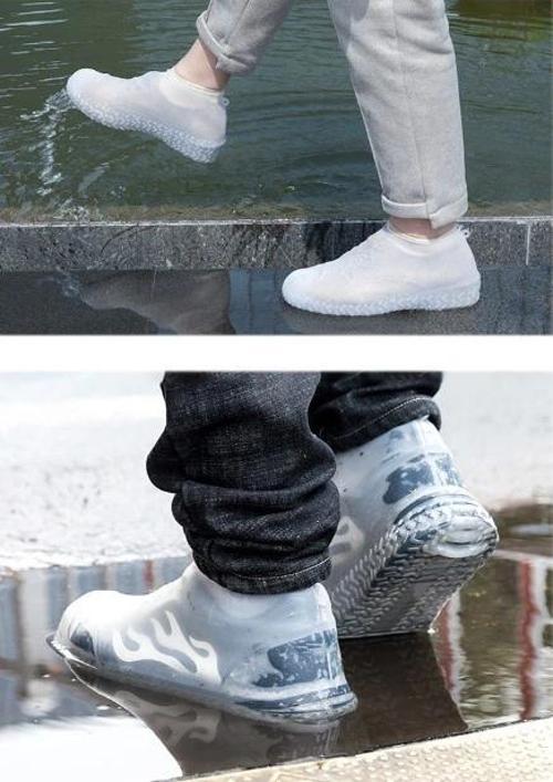 Silikon Ayakkabı Kılıfı Kaymaz Su Kir Geçirmez M Beden Beyaz