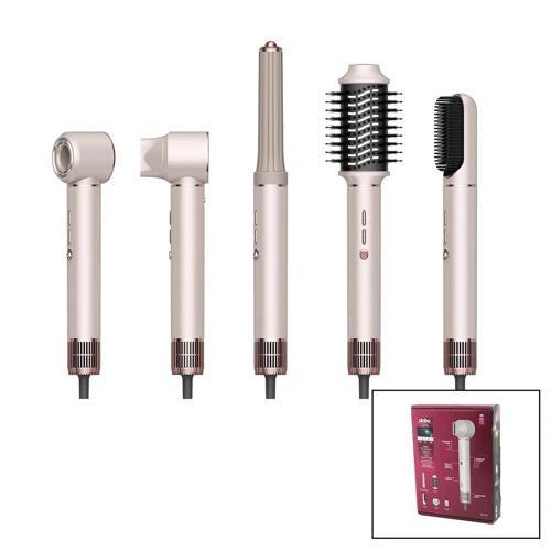 Rose Gold Air Brush 5in1=bukle-hacimle-düzleştir-2-fırça Saç Kurutma - Şekil Makinesi 1300w3-kdm.hız